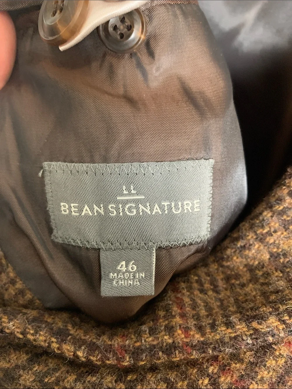 LL Bean Signature Men’s Brown Glen Plaid Sport Coat
